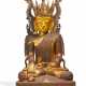 LARGE WOODEN BUDDHA FIGURINE WITH RULER ADORNMENTS - photo 1