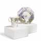 PORCELAIN CUP AND SAUCER WITH SPIDER AND PURPLE LILAC - photo 1