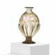 SMALL GLASS VASE WITH SMALL LAKE AND FISHERMAN - photo 1