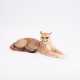 PORCELAIN FIGURINE OF A LYING PUMA - photo 1
