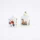 PORCELAIN TEA CADDY WITH COUPLES IN LANDSCAPE AND TEA CADDY WITH WOODCUT FLOWERS & INSECTS - photo 1