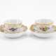 PORCELAIN COFFEE SERVICE FOR 12 WITH COLOURFUL COTTON WOOL SCENE - photo 1