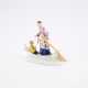 PORCELAIN FIGURINE CHINESE WOMAN WITH CHILD AND HERON IN THE BOAT - photo 1
