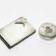 SILVER BUSINESS CARD HOLDER AND ROUND BOX - photo 1