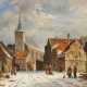 Wintery Snow-Covered Street in a Dutch Town - photo 1