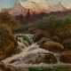 Mexican Mountain Landscape with a Waterfall in front of the Iztaccíhuatl - photo 1