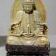 Specksteinschnitzerei des Buddha eine Pagode haltend - Foto 1