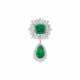 BULGARI EMERALD AND DIAMOND PENDENT BROOCH - фото 1