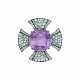 JAR AMETHYST, GREEN BERYL AND DIAMOND `CROSS` PENDANT - Foto 1