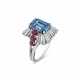 EXCEPTIONAL COLOURED DIAMOND, DIAMOND AND RUBY BALLERINA RING, MOUNTED BY BOUCHERON - photo 1