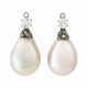 PAIR OF NATURAL PEARL AND DIAMOND PENDANTS - photo 1