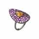JAR COLOURED DIAMOND, COLOURED SAPPHIRE AND DIAMOND `BONNET` RING - фото 1