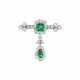 LATE 19TH CENTURY EMERALD AND DIAMOND BROOCH/PENDANT - photo 1