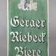 Emailleschild Geraer Riebeck Biere - Foto 1