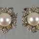 Paar Ohrclips mit Diamanten und Perlen - фото 1 Paar Ohrclips mit Diamanten und Perlen - фото 1