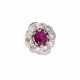 Entourage ring set with diamonds and rubies - photo 1