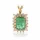 Emerald diamond pendant - photo 1