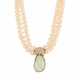 Opal and diamond pearl necklace - фото 1