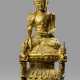 Bronze des Baisajyaguru mit Meditationssitz mit Goldfassung - фото 1