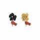 CARTIER PAIR OF CORAL, ENAMEL AND DIAMOND 'ROSE À LA MAIN' CLIP-BROOCHES - photo 1