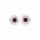 RUBY AND DIAMOND EARRINGS - Foto 1