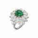 EMERALD AND DIAMOND RING - photo 1