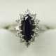 Weißgold Ring mit Saphir und Diamant Besatz. - photo 1