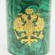 Russland: Malachit Becher mit Adler Applikation. - фото 1