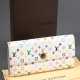 Louis Vuitton Portemonnaie "Takashi Murakami" in Monogram Canvas white Multicolor, innen türkisfarben, Original Staubbeutel und Box, 19x10cm, Gebrauchsspuren - Foto 1