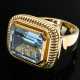 Midcentury Gelbgold 585 Ring mit rechteckigem Aquamarin (ca. 5.3ct) in fein gekordelter Fassung, 12,9g, Gr. 54,5 - photo 1
