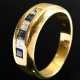 Gelbgold 750 Bandring mit Saphir Carrés (zus. ca. 0.35ct) und Diamanten im Princess Schliff (zus. ca. 0.45ct/P1/W), 7,4g, Gr. 62, Tragespuren - фото 1