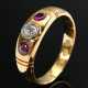 Antiker Gelbgold 750 Ring mit Altschliffdiamant (ca. 0.08ct/SI/LY) und Rubinen, London, um 1800, 5,2g, Gr. 56 - photo 1