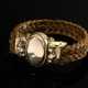 Antiker Biedermeier Memoryring aus geflochtenem Haar mit Doublé Kartusche, um 1850, Gr. 65, leichte Beschädigungen - photo 1