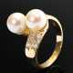 Gelbgold "Toi et Moi" Ring mit Zuchtperlen und Brillanten (zus. ca. 0.36ct/VSI/TW), 8,8g, Gr. 63 - photo 1