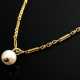 Handgefertigte Gelbgold 585 Kette mit Zuchtperlenanhänger, 9,2g, L. 41,5, Ø 8,2mm - Foto 1 Handgefertigte Gelbgold 585 Kette mit Zuchtperlenanhänger, 9,2g, L. 41,5, Ø 8,2mm - Foto 1