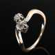 Rotgold 585 „Toi et moi“ Ring mit Altschliffdiamant und Brillant (zus. ca. 0.23ct/P1/TCR), 2,4g, Gr. 54 - Foto 1