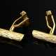 Paar Gelbgold 750 Manschettenknöpfe mit Borkenmuster, 14,7g, L. 2,7cm - фото 1