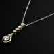 Zartes Art Deco Collier mit platiniertem Gelbgold 585 Diamant Anhänger im Alt-, Achtkant- und Rosenschliff (zus. ca. 0.30ct/SI-P1/W) an Silberkette, 2,5g, L. 45cm - photo 1