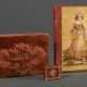 3 Diverse alte Memorabilien: Tanzkarte „Prager Künstler Ball 1888“ (1x10,3x6,8cm), Kalender mit Strohintarsie „Mädchen mit Blumenkorb“ (11,2x7,8cm) und englisches Miniatur Buch „Berloque Dansant", London 1764 (3x2cm… - photo 1