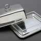 Butterdose mit Deckel und Glaseinsatz, Silber 925, 242g (o.Glas), 9x14x10cm - photo 1