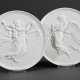 2 Royal Copenhagen Bisquitporzellan Reliefplaketten: "Tag" und "Nacht", Entw.: Bertel Thorvaldsen (1770-1844), Ausführung: 1956/1967, Ø 15cm - Foto 1
