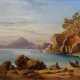 Unbekannter Künstler um 1840 "Blick vom Golf von Baiae auf Ischia", Öl/Leinwand doubliert, 22,8x32cm (m.R. 28,5x37,7cm), min. Craquelé - Foto 1