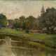 Grünenwald, Agnes (1860-1929) zugeschrieben „Der Neckar bei Bad Cannstatt“, Öl/Leinwand, 32,5x53,8cm (m.R. 40,5x61,5cm) - Foto 1