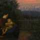Thoma, Hans (1839-1924) "Mutter und Kind" 1899, Öl/Collage/Malpappe, u.l. sign./dat., verso Provenienzangabe "Helmut Goetz, Rom" (Kunsthistoriker, 1920-?), 53,5x69,5cm (m.R. 57,5x73,5cm), leichtes Cra… - photo 1