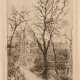 Ensor, James (1860-1949) "Weg bei Groenendael", Radierung, im Passepartout montiert, PM 14x10cm, BM 45,7x33,5cm (m.PP. 48,8x38,5cm), Lichtrand, min. fleckig - фото 1