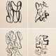 4 Hausmann, Raoul (1886-1971) "Teftlin", "o.T.", "111" und "Der Kommandant" 1949-1957/1983, Holzschnitte, Griffelkunst, PM 23,2x15,6-29,7x18,8cm, BM 36,4x31,7-38,4-31,9cm, z.T. lei… - photo 1