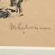 Liebermann, Max (1847-1935) "Strandleben" 1909, Lithographie, u.r. sign., im Passepartout montiert, PM 12,2x18,5cm, BM 25,3x33cm (m.R. 34x39,8cm), Lichtrand, verso Montagereste, min. fleckig - photo 1
