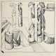 Sihle-Wessel, Manfred (1934) "Skulpturen", Lithographie, u.r. Stempelsignatur, PM 29x30cm, BM 66,5x49cm, leichte Altersspuren - Foto 1