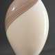 Murano Lampe in flacher Eiform, opak beige Glas mit eingeschmolzenen braunen Spiralfäden, 1970er Jahre, Originalkleber "Vetri Murano", H. 47,5cm - photo 1