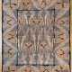 Teppich mit abstrahiertem Floraldekor "Orchideen" und abgesetztem Mittelfeld in Jugendstil Façon nach Entwurf von William Morris, Herst.: Alfombra Rica Basagoiti, Madrid, 20.Jh., grau-blau und beige, 271x228cm,… - фото 1